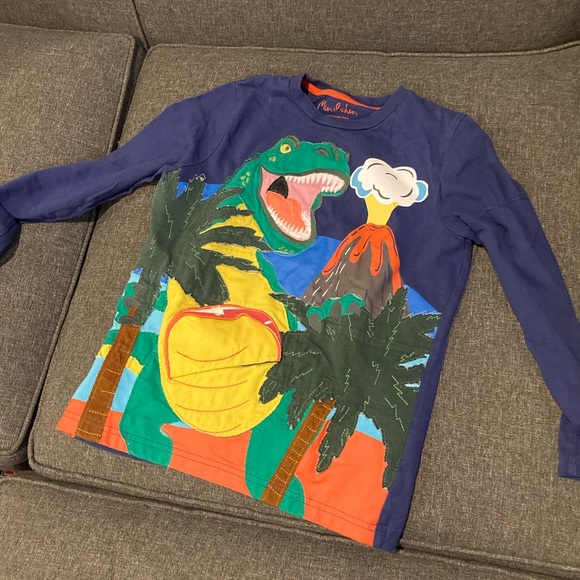 Mini Boden Kids' Double Flap Dinosaur Jersey Top - Picture 2 of 4